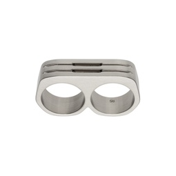 Silver Double Grill Ring 241232F024000