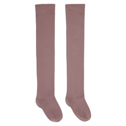 Pink Semi Sheer Socks 241232F076000
