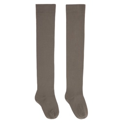 Taupe Semi Sheer Socks 241232F076001