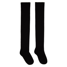 Black Semi Sheer Socks 241232F076002