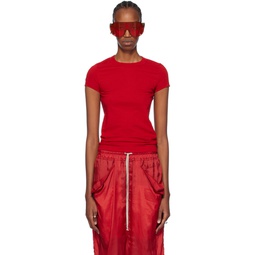 Red Cropped Level T Shirt 241232F110035