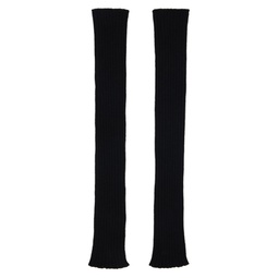Black Rasato Knit Arm Warmers 241232M135004