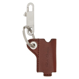 Burgundy   Silver Mini Lighter Holder Keychain 241232M148002