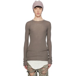Gray Ribbed Sweater 241232M201033