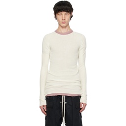 Off White Ribbed Sweater 241232M201034