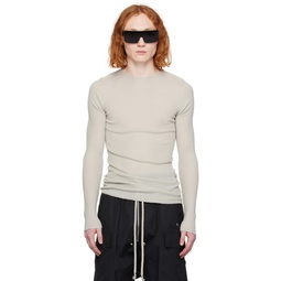 Off White Ribbed Sweater 241232M201036
