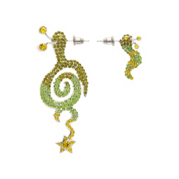 SSENSE Exclusive Silver   Green Tattoo Snail Earrings 241236F022015