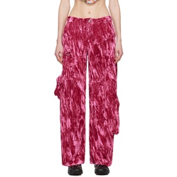 Pink Lawn Cargo Pants 241236F087008