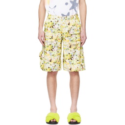 SSENSE Exclusive Yellow Puzzle Flower Shorts 241236M193000