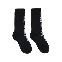 Black Ribbed Socks 241245F076007