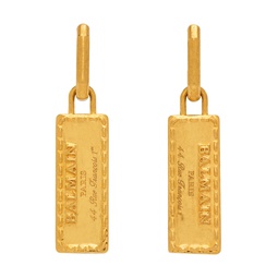 Gold Signature Tubular Earrings 241251F022000