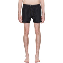 Black Embroidered Swim Shorts 241251M208008