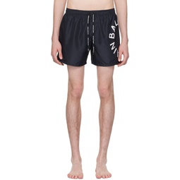 Black Printed Swim Shorts 241251M208013