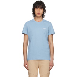 Blue Flocked T Shirt 241251M213039
