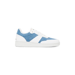 White   Blue Plain Sneakers 241252M237014