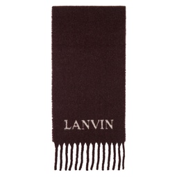 Brown Fringed Scarf 241254F028001