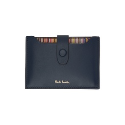 Blue Signature Stripe Pull Out Card Holder 241260M163009
