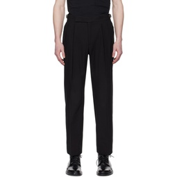 Black Pleated Trousers 241260M191002