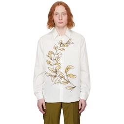 Off White Embroidered Shirt 241260M192003