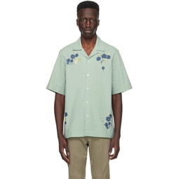 Green Embroidered Shirt 241260M192005