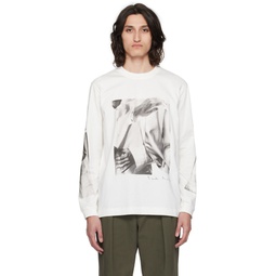 Off White Printed Long Sleeve T Shirt 241260M204002