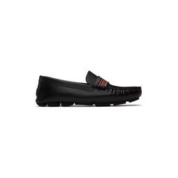 Black Colima Leather Loafers 241260M231008