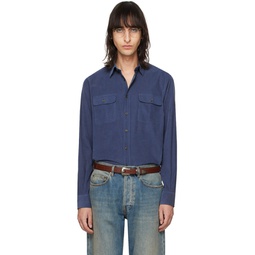 Blue Corduroy Shirt 241261M192001