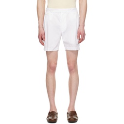 White Pleated Shorts 241261M193000