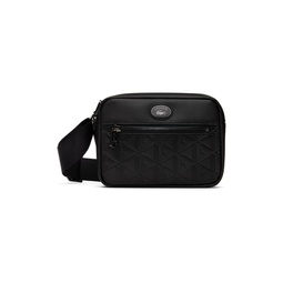 Black Leather Monogram Shoulder Bag 241268M170002