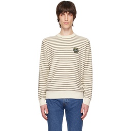 Off White Striped Sweater 241268M201003