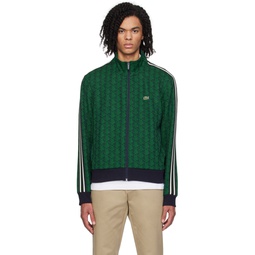 Navy   Green Zip Up Sweatshirt 241268M202014