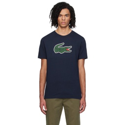 Navy Croc Print T Shirt 241268M213013