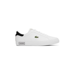 White   Black Powercourt Leather Sneakers 241268M237001