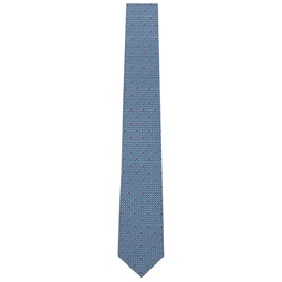 Blue   Pink Gancini Print Silk Tie 241270M158001