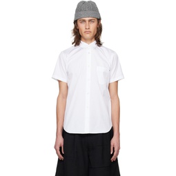 White Spread Collar Shirt 241270M192016