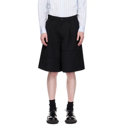 Black Pleated Shorts 241270M193002