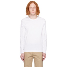 White Printed Long Sleeve T Shirt 241270M213021