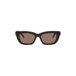 Tortoiseshell Rectangle Sunglasses 241278F005068