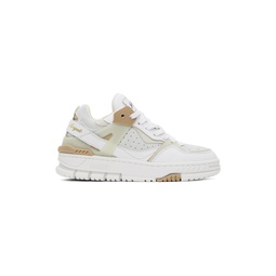 White   Taupe Astro Sneakers 241307M237108