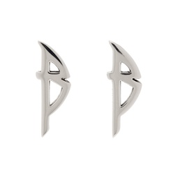 Silver Typo Metal Earrings 241342F022012