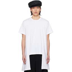 White Asymmetric T Shirt 241347M213002
