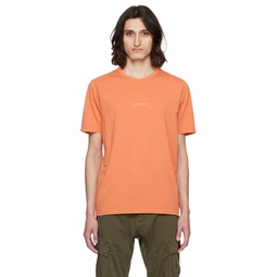 Orange Printed T Shirt 241357M213012