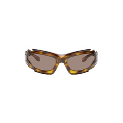 Brown Geometric Cat Eye Sunglasses 241376F005007