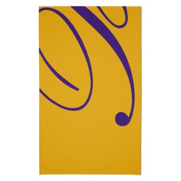 Yellow   Purple Logo Wool Silk Scarf 241376F028011