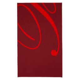 Burgundy   Red Logo Wool Silk Scarf 241376F028012