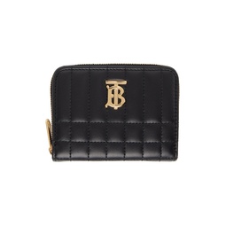 Black Quilted Leather Lola Zip Wallet 241376F040007
