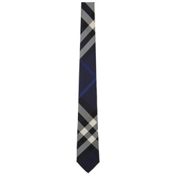 Navy Checked Tie 241376M158000