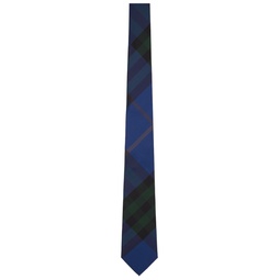 Blue Check Silk Tie 241376M158007