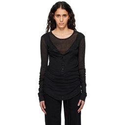 Black Vero Long Sleeve T Shirt 241378F110002