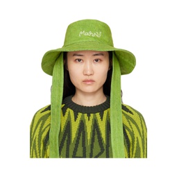 Green Marble Dyed Bleached Bucket Hat 241379F015004